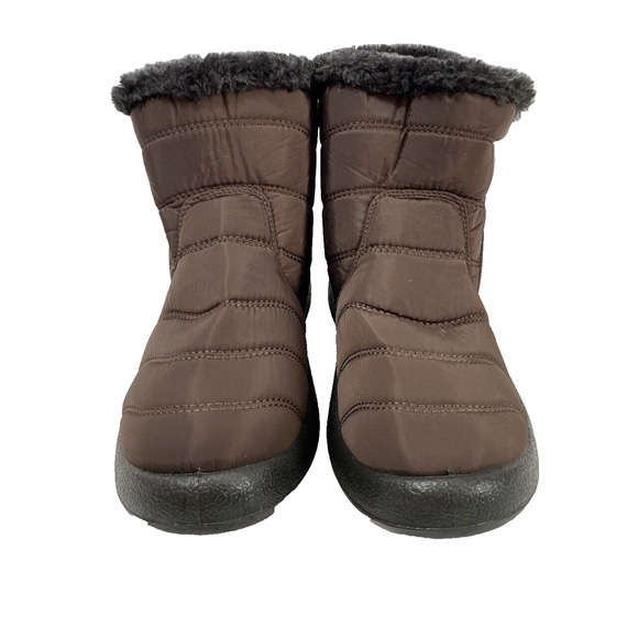 AB Snow Boots Womens Sz 10.5 EU 41 Brown Ankle Faux Fur Waterproof Flat Gorpcore - Picture 5 of 13